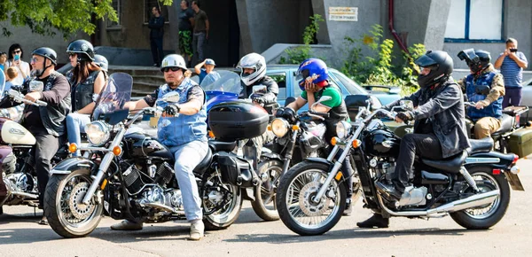 Petropavlovsk Cazaquistão Agosto 2019 Motociclistas Motociclistas Nas Estradas Cidade Dia — Fotografia de Stock