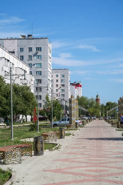 Petropavlovsk Kazajstán Agosto 2019 Edificios Gran Altura Ciudad Calle Verano — Foto de Stock