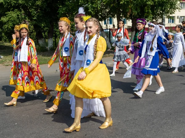 Petropavlovsk Kazakhstan Août 2019 Petropavlovsk Une Promenade Costumes Nationaux Dans — Photo