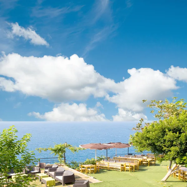 Cafe Beach Sky Clouds — Stock Photo, Image