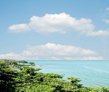 deniz manzarası deniz gökyüzü ağaçlar