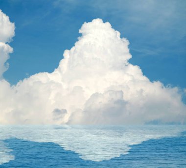 Suya yansıyan deniz bulutlar