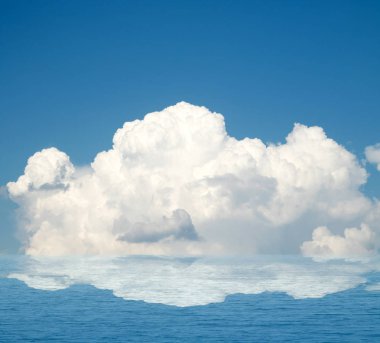 Suya yansıyan deniz bulutlar