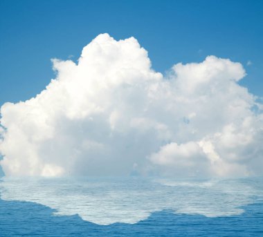 Suya yansıyan deniz bulutlar