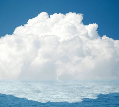 Suya yansıyan deniz bulutlar