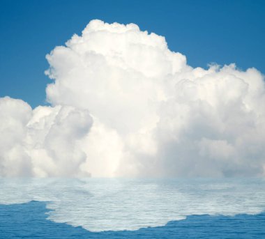 Suya yansıyan deniz bulutlar