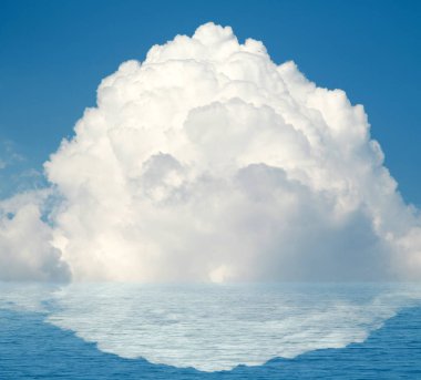 Suya yansıyan deniz bulutlar