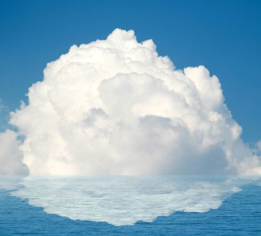 Suya yansıyan deniz bulutlar