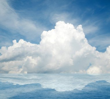 Suya yansıyan deniz bulutlar