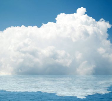 Suya yansıyan deniz bulutlar