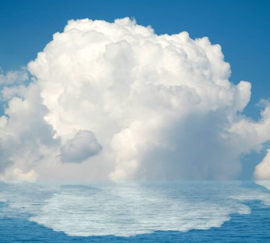 Suya yansıyan deniz bulutlar