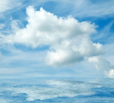 Suya yansıyan deniz bulutlar