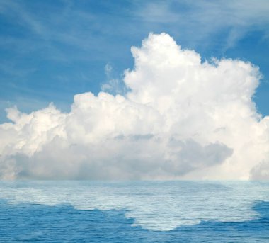 Suya yansıyan deniz bulutlar