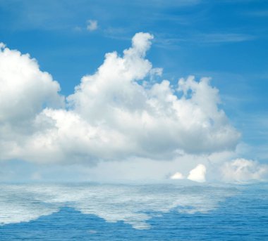 Suya yansıyan deniz bulutlar