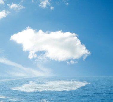 Suya yansıyan deniz bulutlar