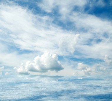 Suya yansıyan deniz bulutlar