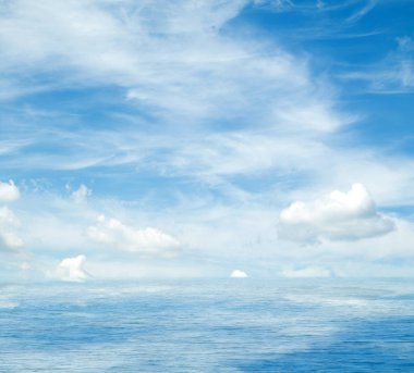 Suya yansıyan deniz bulutlar