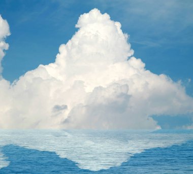 Suya yansıyan deniz bulutlar