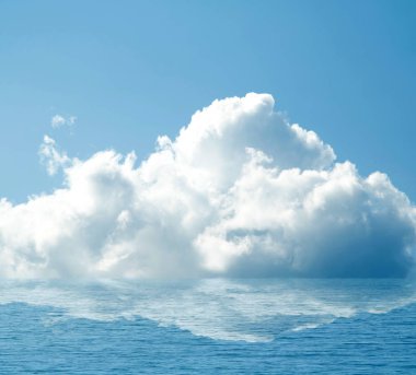 Suya yansıyan deniz bulutlar