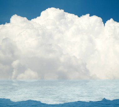 Suya yansıyan deniz bulutlar