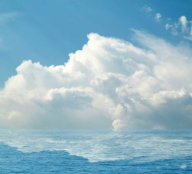 Suya yansıyan deniz bulutlar