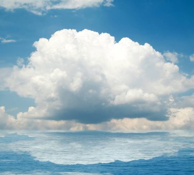 Suya yansıyan deniz bulutlar