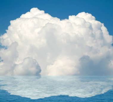 Suya yansıyan deniz bulutlar