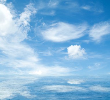 Suya yansıyan deniz bulutlar