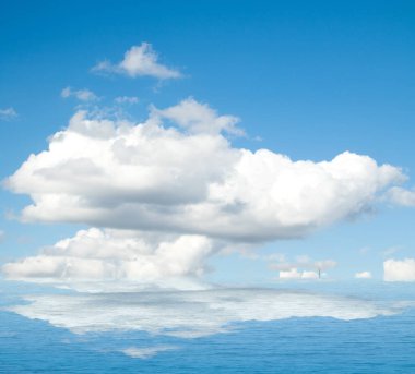 Suya yansıyan deniz bulutlar