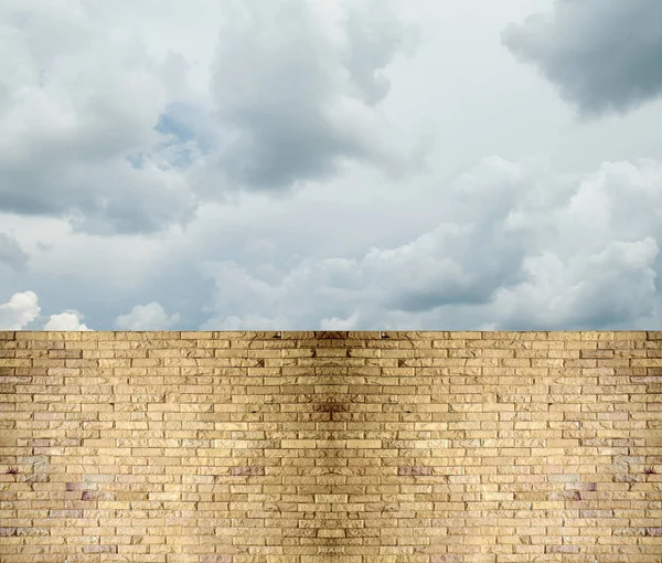 Himmel Wolken Über Steinzaun — Stockfoto