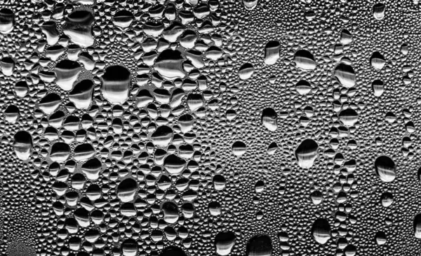 Raindrops Glass Black White Background Fashion Glass Texture — Stock Photo, Image