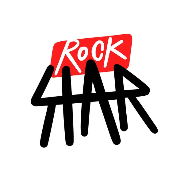 Stile Rock Star Metallo Lettering — Vettoriale Stock