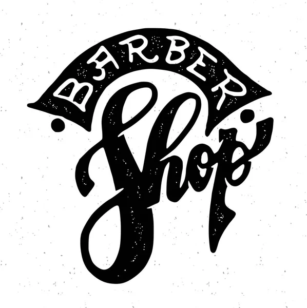 Barber Shop Vintage Retro Badge Hand Lettering — Stock Vector