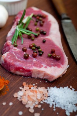 Çiğ pişmemiş biftek kasabı seçimi.