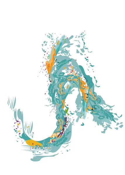 Salpicadura colorida abstracta de una ola. Elemento para tarjetas de diseño, invitaciones, tarjetas de regalo, folletos y folletos . — Archivo Imágenes Vectoriales