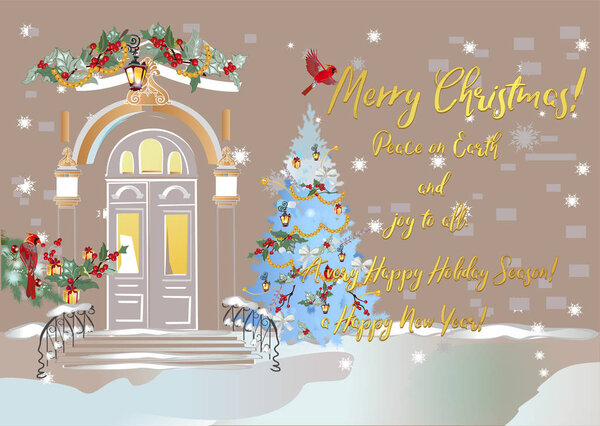 Рождественский фон с елкой