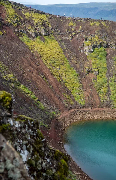 Keri Volcanic Crater Lake Also Called Kerid Kerith Southern Iceland — Stock Photo, Image