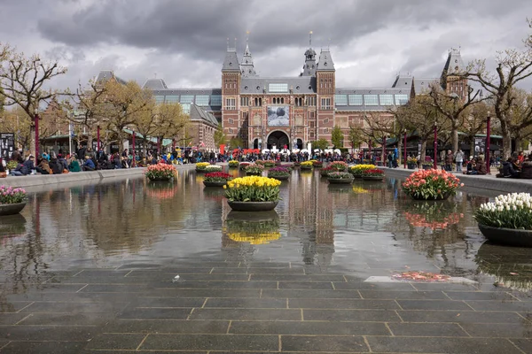 Amsterdam Nederland April 2017 Rijksmuseum National Museum Met Amsterdam Teken — Stockfoto