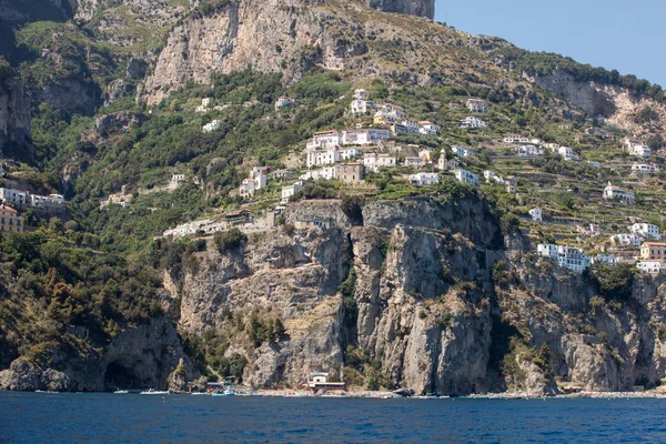 Moradias Apartamentos Exclusivos Costa Rochosa Amalfi Campania Itália — Fotografia de Stock