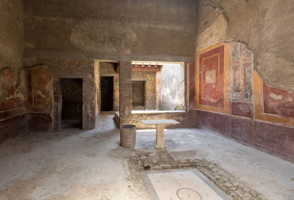 Geschilderde Muur Pompeii Stad Vernietigd Door Uitbarsting Van Vesuvius 79Bc — Stockfoto