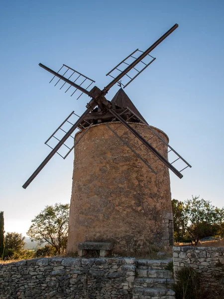 Gammal Väderkvarn Saint Saturnin Les Apt Muehle Provence Frankrike — Stockfoto