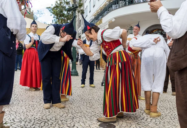 Funchal Portugalsko Dubna 2018 Lidových Hudebníků Tanečníků Avenida Arriaga Funchal — Stock fotografie