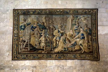 Arles, Fransa - 27 Haziran 2017: Saint-Trophime Katedrali Haritayı hayat Godefroy de Bouillon Kudüs, Arles, Fransa için görüntülenen 17 c Aubusson duvar halıları Galeri
