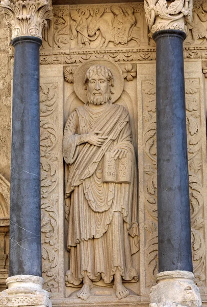 Statue Apostoli Sul Portale Ovest Cattedrale Saint Trophime Arles Francia — Foto Stock