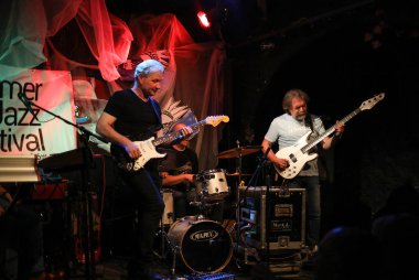 Cracow, Polonya - 25 Haziran 2018: Laboratorium canlı yaz Caz Festivali'nde Krakow'da gerçekleştirir, 500'den fazla caz müzisyenleri gerçekleştirir ve 150'den fazla konser ev sahipliği yapacak festival 23 sürümüdür