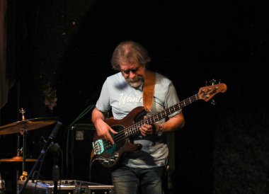 Cracow, Polonya - 25 Haziran 2018: Laboratorium canlı yaz Caz Festivali'nde Krakow'da gerçekleştirir, 500'den fazla caz müzisyenleri gerçekleştirir ve 150'den fazla konser ev sahipliği yapacak festival 23 sürümüdür