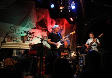 Cracow, Polonya - 25 Haziran 2018: Laboratorium canlı yaz Caz Festivali'nde Krakow'da gerçekleştirir, 500'den fazla caz müzisyenleri gerçekleştirir ve 150'den fazla konser ev sahipliği yapacak festival 23 sürümüdür