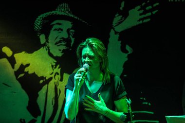 Cracow, Polonya - 26 Haziran 2018: Ida Zalewska Trio canlı yaz Caz Festivali'nde Krakow'da gerçekleştirir, 500'den fazla caz müzisyenleri gerçekleştirir ve 150'den fazla konser ev sahipliği yapacak festival 23 sürümüdür