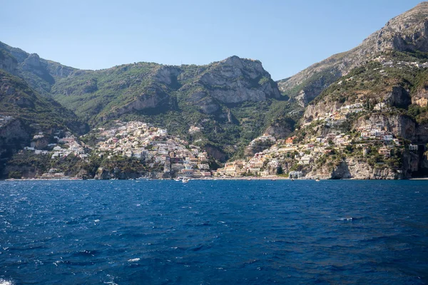 Positano Sett Från Havet Amalfikusten Regionen Kampanien Italien — Stockfoto