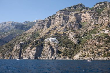 Amalfi Coast Amalfi ve Positano arasında bir görüntü. Campania. İtalya